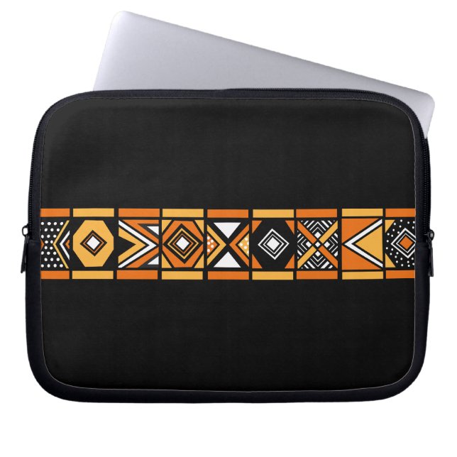 Afrikaans kunstpatroon laptop sleeve (Voorkant)