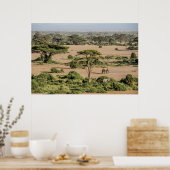 Afrikaans landschap met olifant poster (Keuken)
