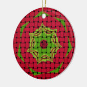 Afrikaans liefgeweven rood ontwerp keramisch ornament (Links)