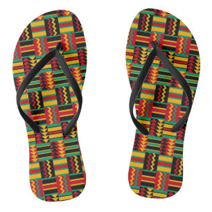 Afrikaans mandje weave Pride Red Yellow Green Blac Teenslippers