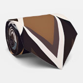 Afrikaans marokko driehoek geometrisch bruin patro stropdas (Opgerold)