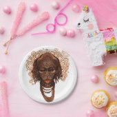 Afrikaans masker papieren bordje (Feest)