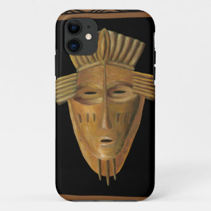 Afrikaans masker schilderij door Chariklia Zarris iPhone 11 Hoesje