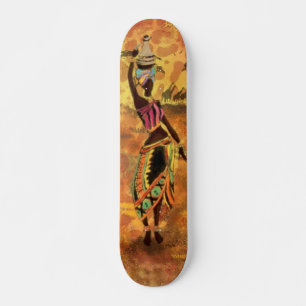 Afrikaans meisje en Giraffe - Vrienden - Kunstteke Skateboard