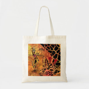 Afrikaans meisje en Giraffe - vrienden - kunstteke Tote Bag