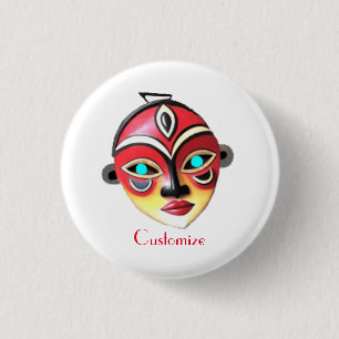 Afrikaans Meisjes Gezichtsmasker Thunder_Cove Ronde Button 3,2 Cm