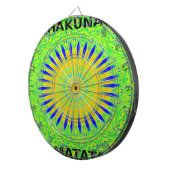 Afrikaans Motief Ontwerp in Groene en Gouden Kunst Dartbord (Voorkant Rechts)