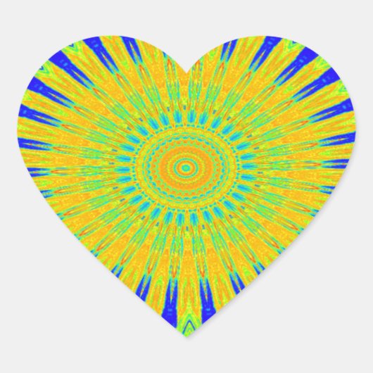 Afrikaans Motief Ontwerp in Groene en Gouden Kunst Hart Sticker (Voorkant)