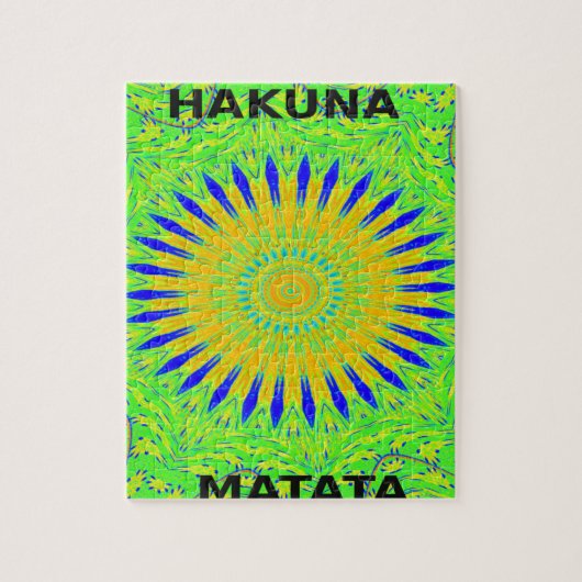 Afrikaans Motief Ontwerp in Groene en Gouden Kunst Legpuzzel (Verticaal)