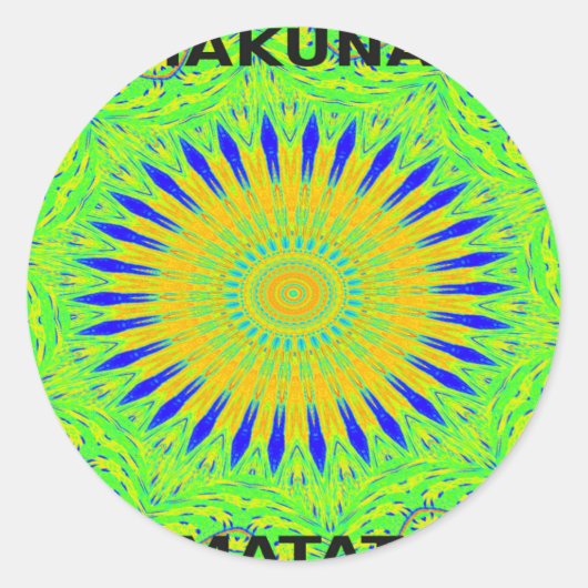 Afrikaans Motief Ontwerp in Groene en Gouden Kunst Ronde Sticker (Voorkant)