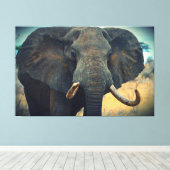 Afrikaans olifant omgepakt Canvas (Insitu (Houten vloer))