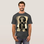 Afrikaans ontwerp Houtskool Heather T-shirt (Voorkant volledig)