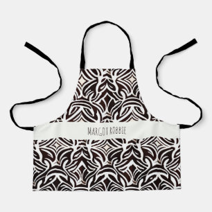 Afrikaans Ornament subtiel zwart wit patroon Schort