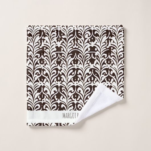 Afrikaans Ornament zwart wit Bad Handdoek (Wasdoekje)