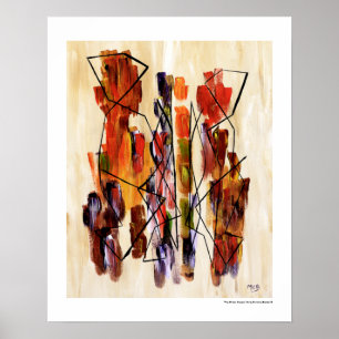 Afrikaans Paar Abstracte Moderne Kunst Kleurrijke Poster