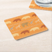 Afrikaans patroon vierkante kartonnen onderzetter (Schuin)