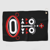 Afrikaans stammenmasker golfhanddoek (Horizontaal)