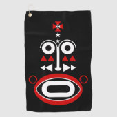 Afrikaans stammenmasker golfhanddoek (Voorkant)