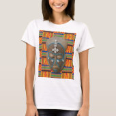 Afrikaans stammenmasker Kente Cloth T-Shirt (Voorkant)