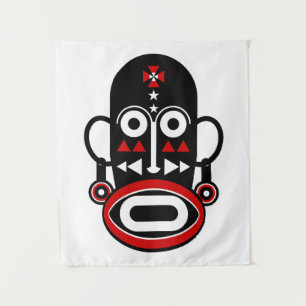Afrikaans stammenmasker wandkleed