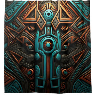 Afrikaans Symmetrie: Echos van de Ringen Douchegordijn