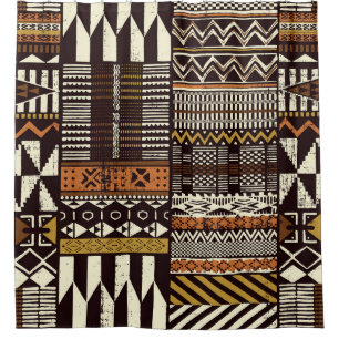 Afrikaans tribaal weefsel, abstract . douchegordijn