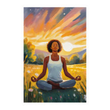 Afrikaans veld Yoga bij zonsondergang