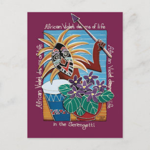 Afrikaans Violet in Serengetti Briefkaart