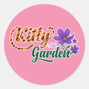 Afrikaans Viooltje Kat Veilige Tuin Cadeau Ronde Sticker