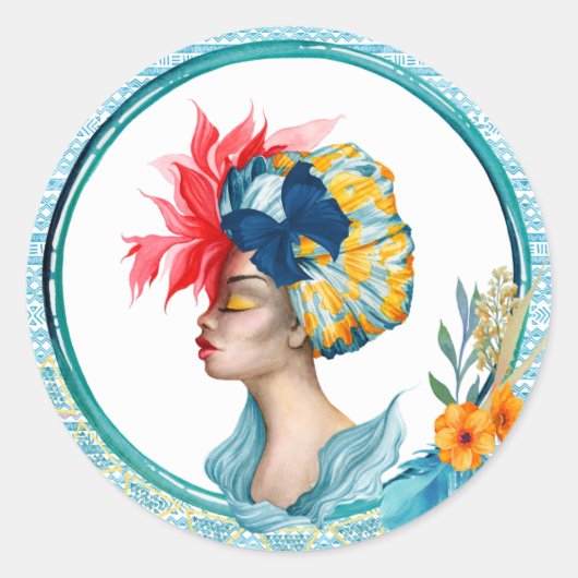 Afrikaans Vrouw Sticker (Voorkant)