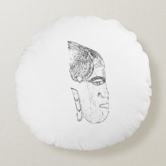 Afrikaans vrouwenhoofdontwerp rond kussen