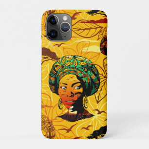 Afrikaans vrouwenportret met zonsondergang iPhone 11 pro hoesje