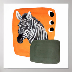 Afrikaans Zebra-dier Poster
