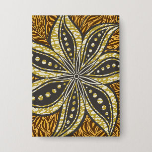 Afrikaanse Abstracte Bloemen Batik Stijl Button