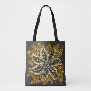 Afrikaanse Abstracte Bloemen Batik Stijl Draagtas