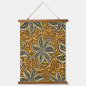 Afrikaanse Abstracte Bloemen Batik Stijl Hangend Wandkleed (Voorkant)