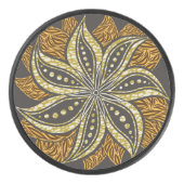 Afrikaanse Abstracte Bloemen Batik Stijl Hockey Puck (Voorkant)