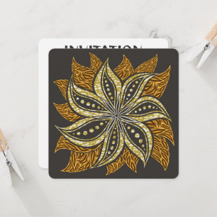 Afrikaanse Abstracte Bloemen Batik Stijl Kaart
