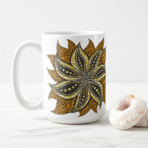Afrikaanse Abstracte Bloemen Batik Stijl Koffiemok