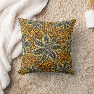 Afrikaanse Abstracte Bloemen Batik Stijl Kussen