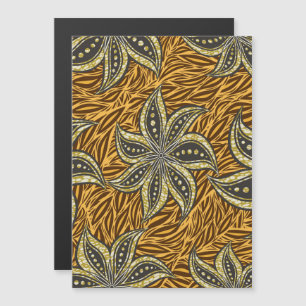 Afrikaanse Abstracte Bloemen Batik Stijl Magnetische Uitnodiging