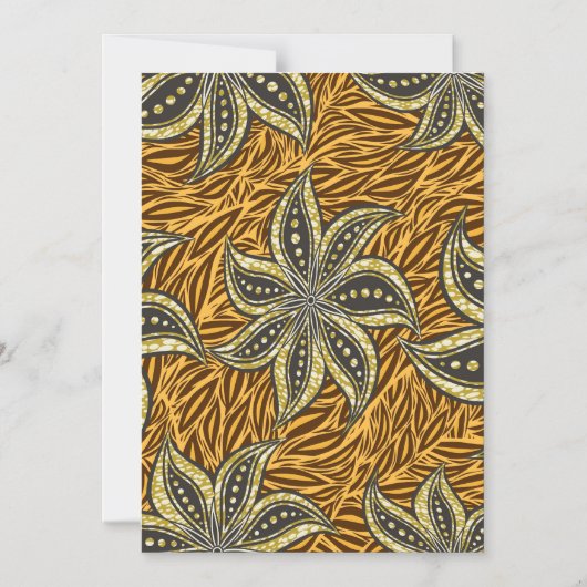 Afrikaanse Abstracte Bloemen Batik Stijl Magnetische Uitnodiging (Voorkant)