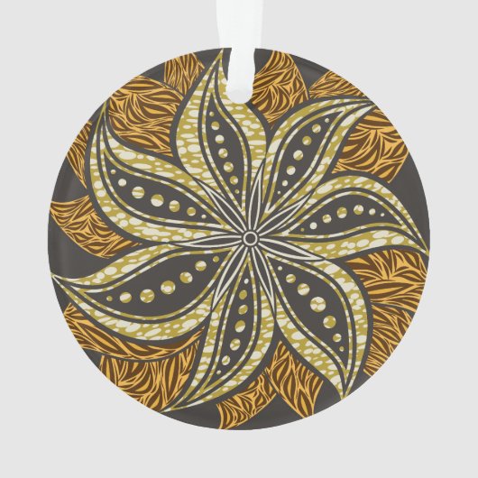 Afrikaanse Abstracte Bloemen Batik Stijl Ornament (achterkant)