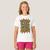 Afrikaanse Abstracte Bloemen Batik Stijl T-shirt (Voorkant volledig)