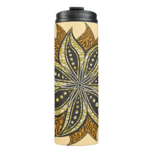 Afrikaanse Abstracte Bloemen Batik Stijl Thermosbeker
