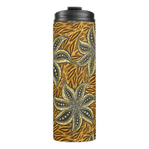 Afrikaanse Abstracte Bloemen Batik Stijl Thermosbeker