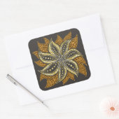 Afrikaanse Abstracte Bloemen Batik Stijl Vierkante Sticker (Envelop)