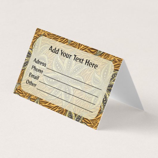 Afrikaanse Abstracte Bloemen Batik Stijl Visitekaartjes (Voorkant)