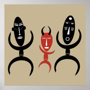 Afrikaanse abstracte dansende figuur poster
