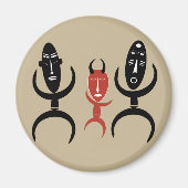 afrikaanse abstracte dansfiguren magneet (Voorkant)